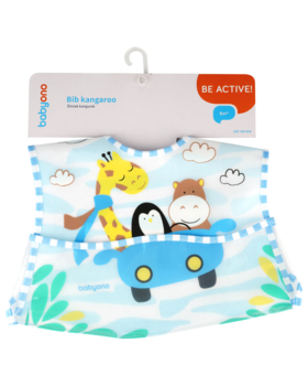 Нагрудник BabyOno Кенгуру, бирюзовый (836) - Pampik