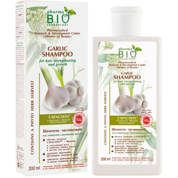 Шампунь Pharma Bio Laboratory Часниковий для зміцнення та росту волосся, 200 мл - Pampik