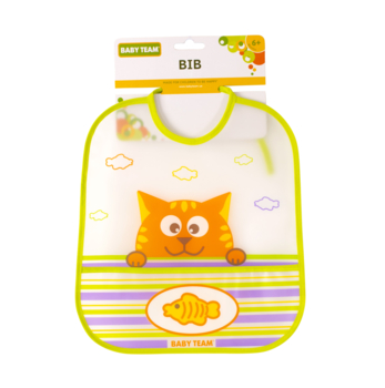 Нагрудник вологонепроникний Baby Team, Кот (6503) - Pampik - 2