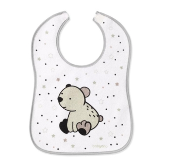 Нагрудник махровый BabyOno Can Almost Eat Myself Мишка, серый (833) - Pampik