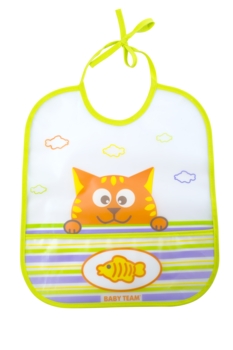 Нагрудник вологонепроникний Baby Team, Кот (6503) - Pampik