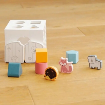 Дерев'яний сортер з брязкальцями Viga Toys PolarB Будиночок для звірят (44052) - Pampik - 4