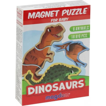 Набір магнітних пазлів Magdum Magnets Puzzle for baby Dino (ML4031-33 EN) - Pampik