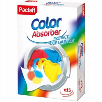 Салфетки Рaclan Color Absorber для предотвращения покраски белья во время стирки, 15 шт. (5900942137510) - Pampik