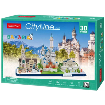 Тривимірна головоломка-конструктор CubicFun City Line Bavaria, 178 елементів (MC267h) - Pampik