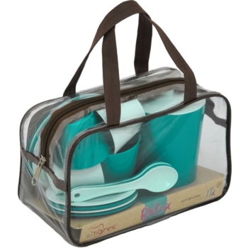 Набор посуды Tigres Relax, 17 элементов, бирюзовый (39894) - Pampik