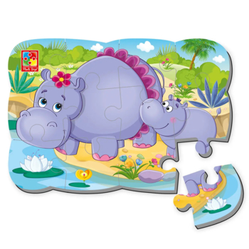 Пазли на магніті Vladi Toys Мої перші ігри Бегемотики, 12 елементів (VT3205-76) - Pampik - 2
