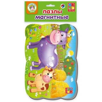 Пазли на магніті Vladi Toys Мої перші ігри Корова та теля, 12 елементів (VT3205-74) - Pampik - 3