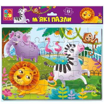 М'які пазли Vladi Toys Зоопарк, укр.мова, 35 елементів (VT1102-33) - Pampik