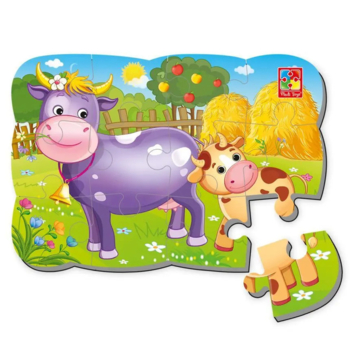 Пазли на магніті Vladi Toys Мої перші ігри Корова та теля, 12 елементів (VT3205-74) - Pampik - 2