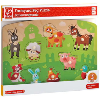 Дерев'яна рамка-вкладиш Hape Звірята домашні (E1408) - Pampik - 3