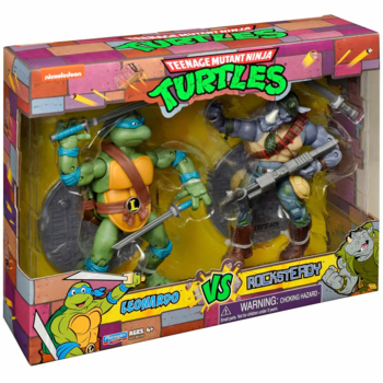 Набор фигурок TMNT Черепашки-ниндзя классические Леонардо против Рокстеди, 15 см (81276) - Pampik - 4