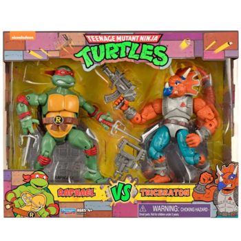 Набор фигурок TMNT Черепашки-ниндзя классические Рафаэль против Трицератона, 15 см (81278) - Pampik - 4