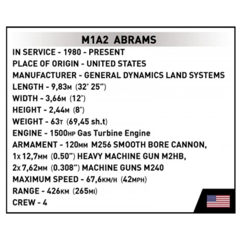 Конструктор Cobi Танк M1A2 Abrams, масштаб 1:35, 975 деталей (COBI-2622) - Pampik - 11