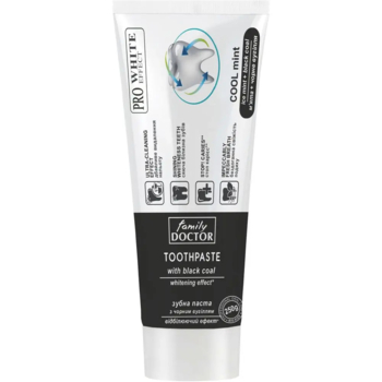 Відбілююча зубна паста Family Doctor із чорним вугіллям, 250 г - Pampik