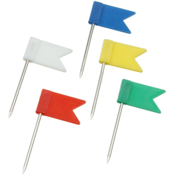 Набір пінів канцелярських Buromax Кольорові Прапорці, 30 шт. (BM.5152) - Pampik - 2