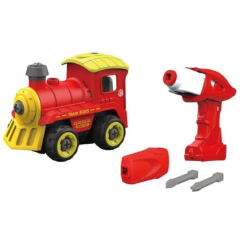 Конструктор DIY Spatial Creativity Поезд с электродвигателем LM8073-DZ-1, красный (CJ-1379241) - Pampik