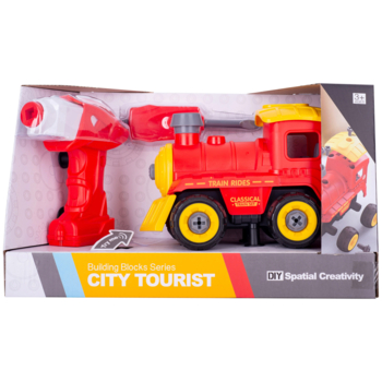 Конструктор DIY Spatial Creativity Поезд с электродвигателем LM8073-DZ-1, красный (CJ-1379241) - Pampik - 4