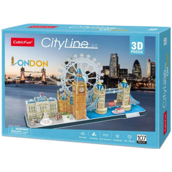 Пазл 3D CubicFun City Line London, 107 елементів (MC253h) - Pampik