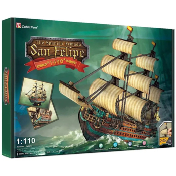 3D Пазл CubicFun Испанская армада Сан Фелипе, 248 элементов (T4017h) - Pampik - 3