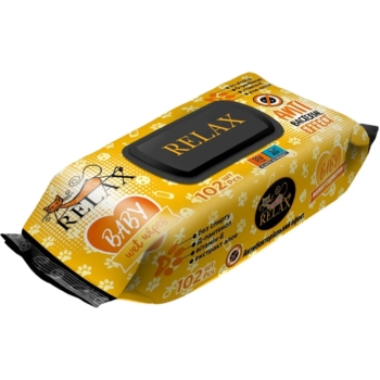 Вологі серветки Relax Антибактеріальні із клапаном, 102 шт. - Pampik