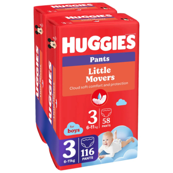 Набор подгузников-трусиков для мальчиков Huggies Little Movers Pants 3 (6-11 кг), 116 шт. (2 уп. по 58 шт.) - Pampik - 3