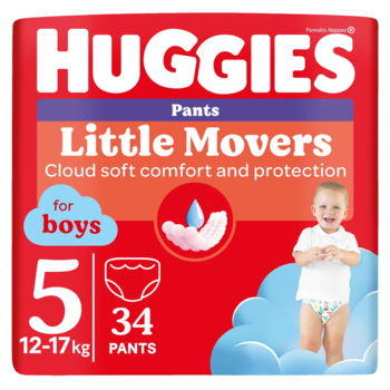 Подгузники-трусики для мальчиков Huggies Little Movers Pants 5 (12-17 кг), 34 шт. - Pampik