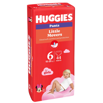 Підгузки-трусики для дівчаток Huggies Little Movers Pants 6 (15-25 кг), 44 шт. - Pampik - 3