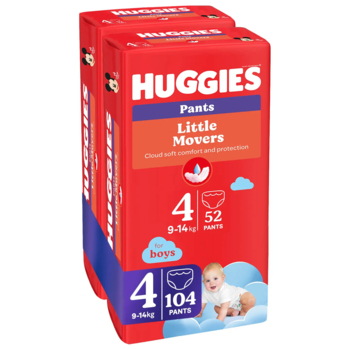 Набор подгузников-трусиков для мальчиков Huggies Little Movers Pants 4 (9-14 кг), 104 шт. (2 уп. по 52 шт.) - Pampik - 3