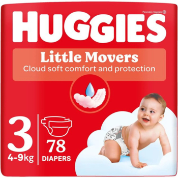Набір підгузків на липучках Huggies Little Movers 3 (4-9 кг), 156 шт. (2 уп. по 78 шт.) - Pampik - 2
