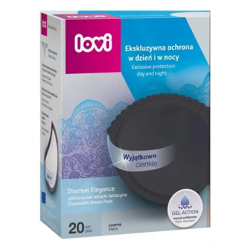 Лактаційні прокладки Lovi Discreet Elegance, 20 шт. чорні (19/610) - Pampik