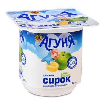 Творожок Агуня Банан-яблоко 3,9%, 90г - Pampik