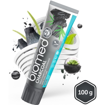 Зубна паста Biomed Charcoal Антибактеріальна, відбілююча, з вугіллям, 100 г - Pampik - 5