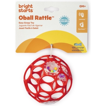 Игрушка-погремушка Bright Starts Oball Rattle, красный (11487) - Pampik - 3