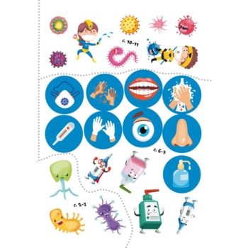 Перші розвивальні наліпки. Віруси, 42 шт. (F00024561) - Pampik - 6