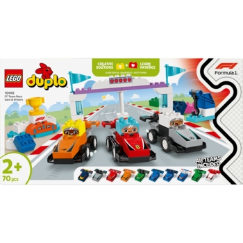 Конструктор LEGO DUPLO Town Гоночні машини та пілоти команди F1, 70 деталей (10445) - Pampik