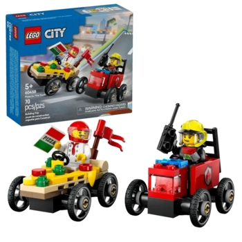 Конструктор LEGO City Пицца-авто против пожарной машины Набор гонок, 70 деталей (60458) - Pampik - 3