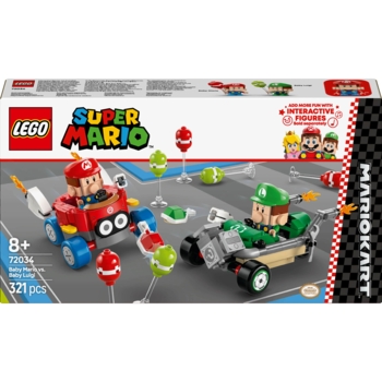 Конструктор Lego Super Mario Kart Baby Mario vs. Baby Luigi, 321 деталь (72034) - Pampik