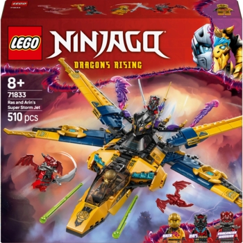 Конструктор LEGO Ninjago Суперштормовий реактивний літак Рас та Арін, 510 деталей (71833) - Pampik