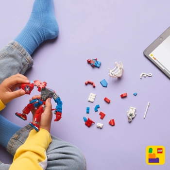 Конструктор LEGO Super Heroes Marvel Робот Людини Павука проти Анти-Венома, 107 деталей (76308) - Pampik - 7