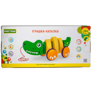 Іграшка-каталка Baby Team Крокодил, зелений (8664) - Pampik - 6