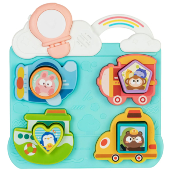 Іграшка музична Baby Team Пазл-сортер Транспорт, блакитний (8648_транспорт блакитний) - Pampik