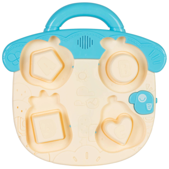 Іграшка музична Baby Team Пазл-сортер Фрукти, блакитний (8648_фрукти блакитний) - Pampik - 4