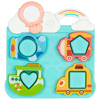 Іграшка музична Baby Team Пазл-сортер Транспорт, блакитний (8648_транспорт блакитний) - Pampik - 3