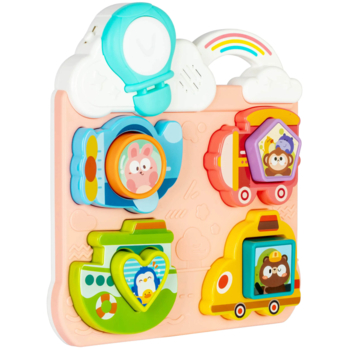 Іграшка музична Baby Team Пазл-сортер Транспорт, рожевий (8648_транспорт рожевий) - Pampik - 2