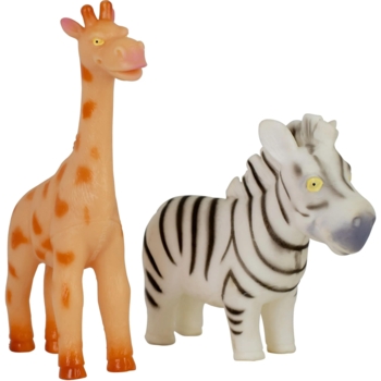 Набір іграшок Baby Team Тварини сафарі Жирафа та Зебра, 2 шт. (8755_набір з зеброю) - Pampik