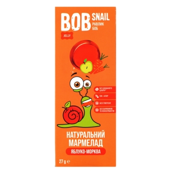Фруктово-овощной мармелад Bob Snail Яблоко-Морковь, 27 г - Pampik