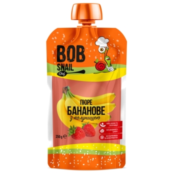 Пюре фруктовое Bob Snail Банан-Клубника, пастеризованное, 250 г - Pampik