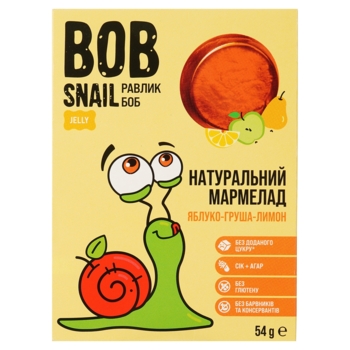 Фруктовий мармелад Bob Snail Яблуко-Груша-Лимон, 54 г - Pampik