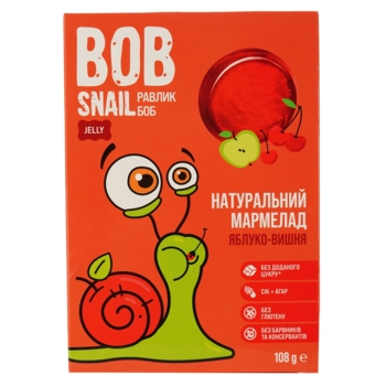 Фруктово-ягодный мармелад Bob Snail Яблоко-Вишня, 108 г - Pampik